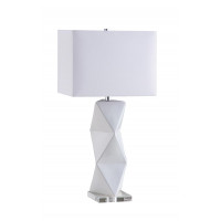 Coaster Furniture 902937 Geometric Ceramic Base Table Lamp White